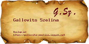 Gallovits Szelina névjegykártya